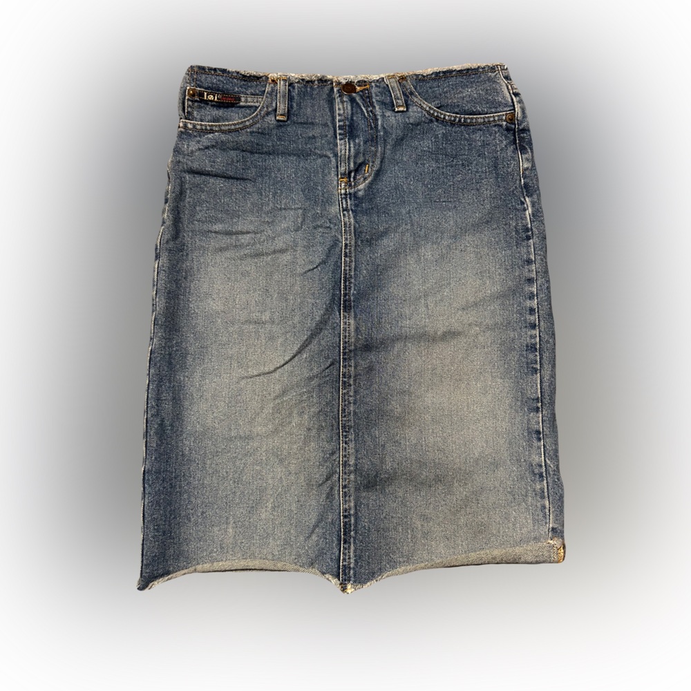 Vintage Lei Jean Denim Midi Skirt Size 5